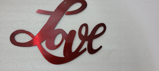 LOVE Red Metal Wall Sign – Made in USA Home & Garden Decor