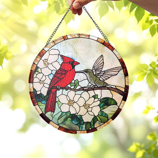 Black Cat & Book Stained Glass Suncatcher – Gothic Window Hanging, Librarian & Book Lover Decor