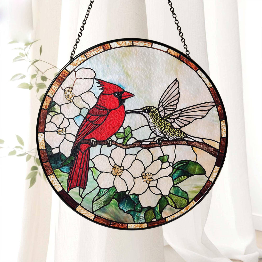 Black Cat & Book Stained Glass Suncatcher – Gothic Window Hanging, Librarian & Book Lover Decor