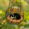 Tuxedo Cat Suncatcher – Sleeping Cat Stained Glass Window Decor | Made in USA