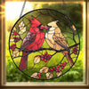 Mr. & Mrs. Cardinal Stained Glass Suncatcher – Handmade Bird Window Hanging Home Decor
