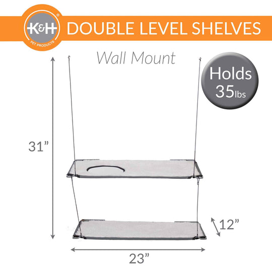 Wall Mounted Cat Shelf – Single or Double Decker Cat Climbing Shelf