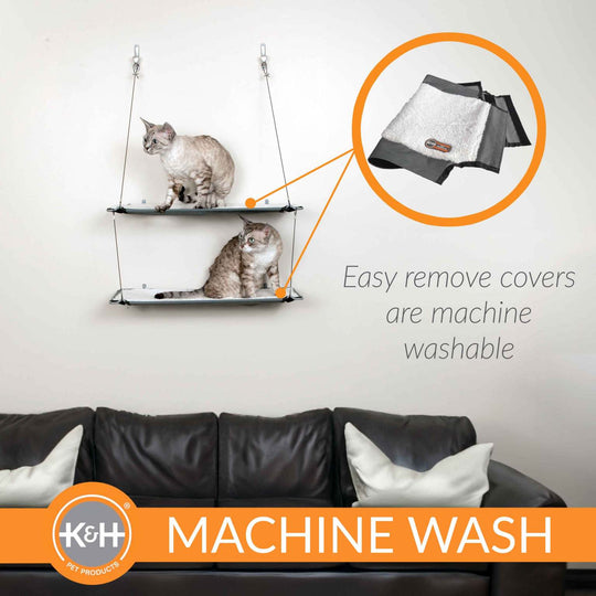 Wall Mounted Cat Shelf – Single or Double Decker Cat Climbing Shelf