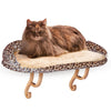Windowsill Mounted Cat Bolster Bed – No-Tool Installation with Leopard Print Cover